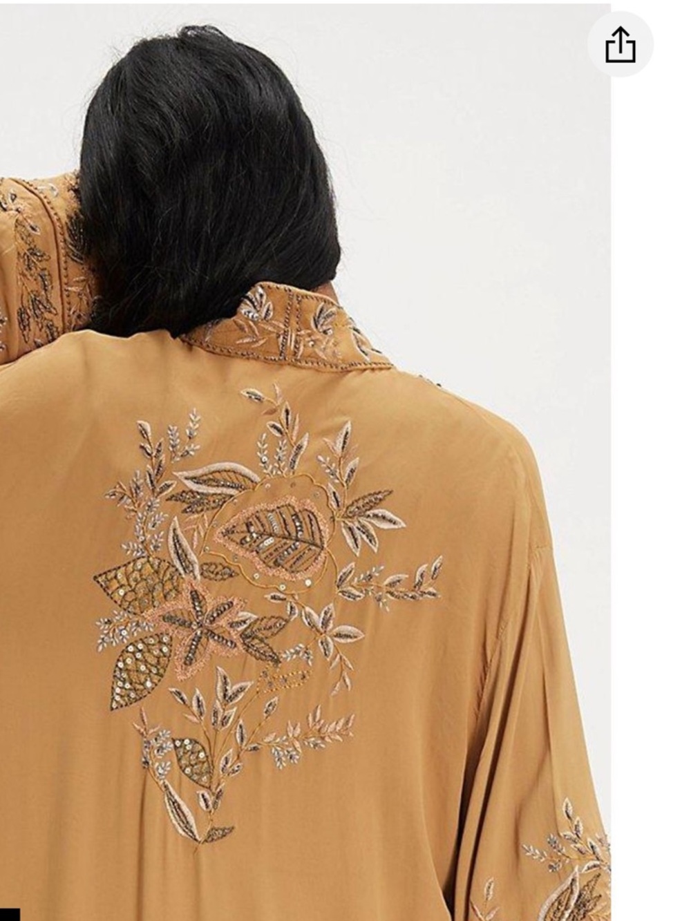 Free People Gazer Embroidered Mustard Duster Kimono - Picture 3 of 6